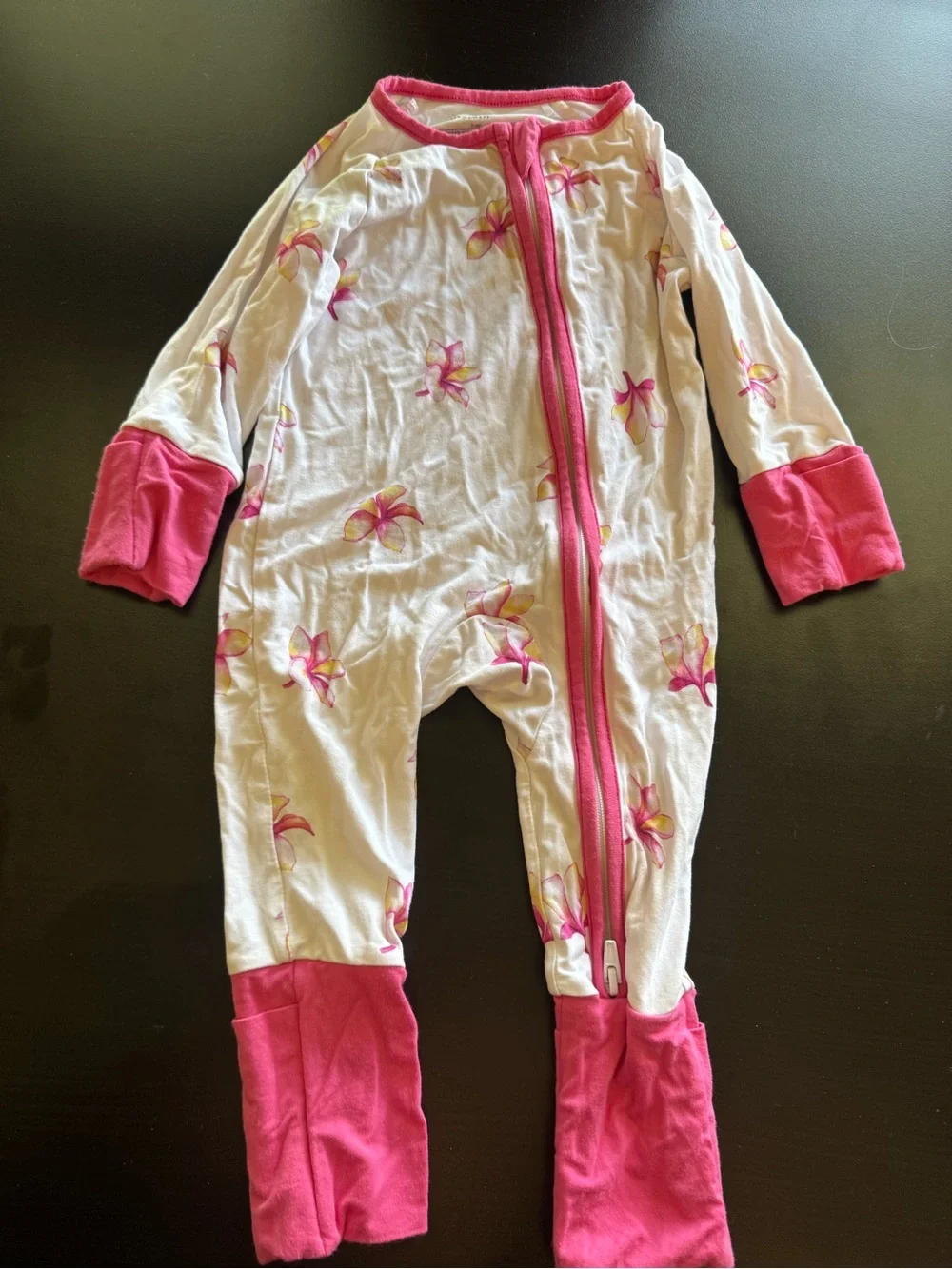 Coco Moon Pink Plumeria One-Piece Romper 3-6 mo